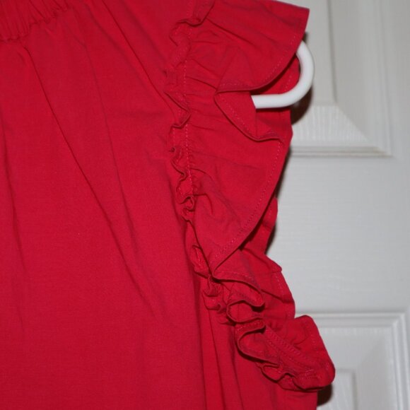 Ann Taylor | Pink Sleeveless Ruffle-Shoulder Top, Size S - Picture 2 of 9